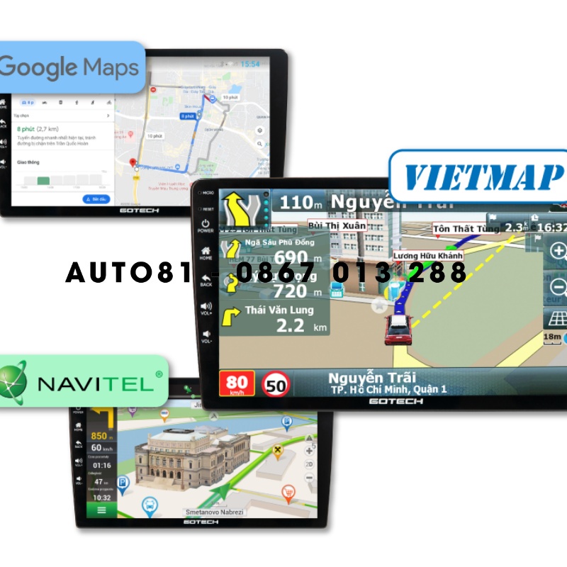 Màn hình android Gotech GT8 New chỉ đường, cảnh báo, giải trí đa phương tiện - HÀNG THANH LÝ