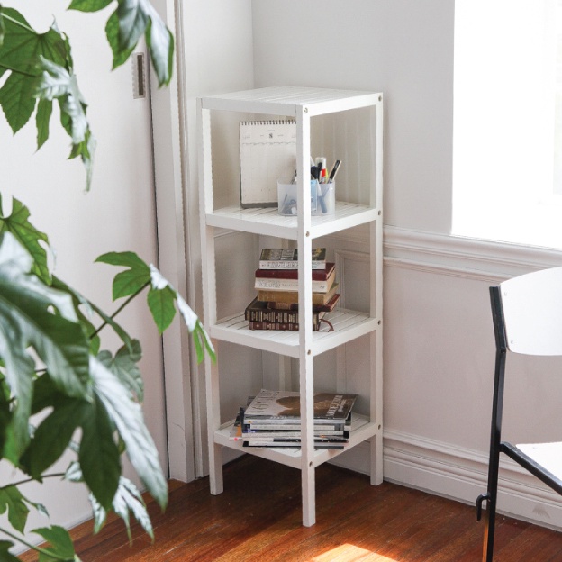 Kệ gỗ trang trí lắp ráp đa năng hình vuông 4 tầng thương hiệu MW FURNITURE - Nội thất trang trí