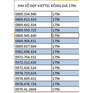 SIM SỐ ĐẸP GIÁ RẺ VIETTEL ĐỒNG GIÁ 179K