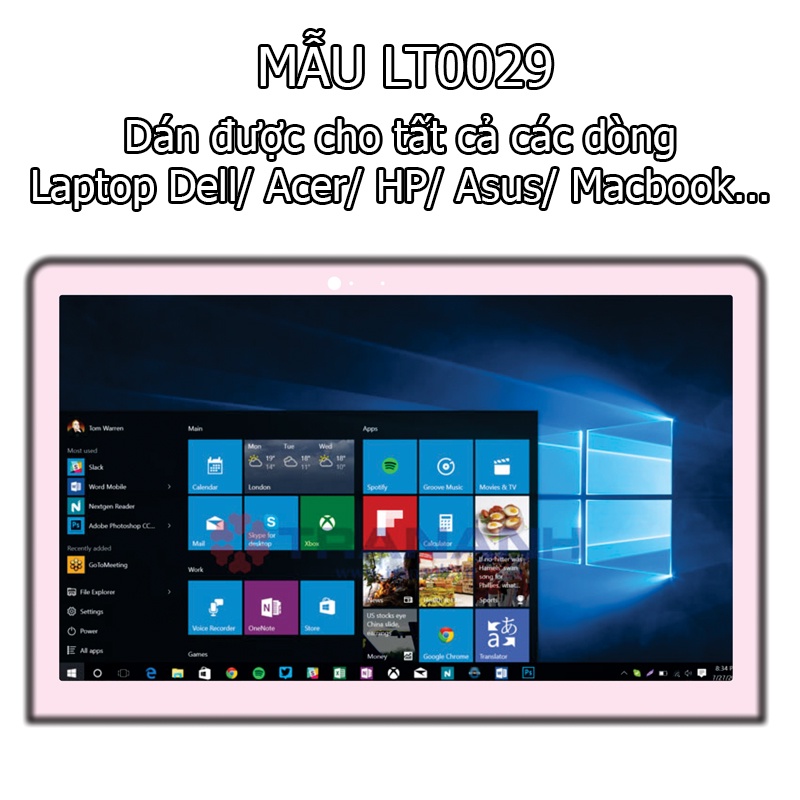 Miếng Dán Laptop - Mẫu LT029 hình thỏ cute - Dán cho Dell, Hp, Asus, Lenovo, Acer, MSI, Surface,Vaio, Macbook