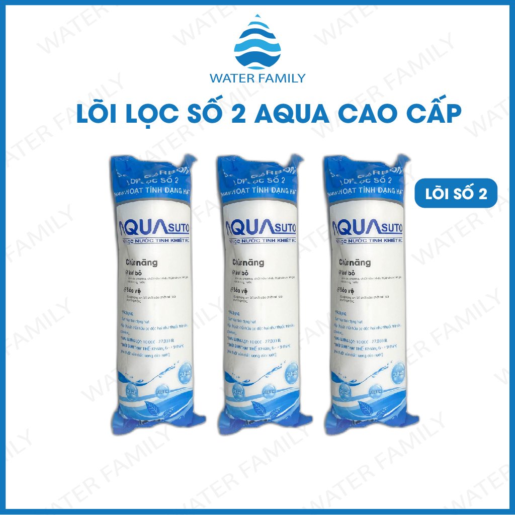 Bộ 3 lõi lọc nước 1 2 3 AQUA Chính hãng, sử dụng tất cả máy lọc nước Ro, Nano…