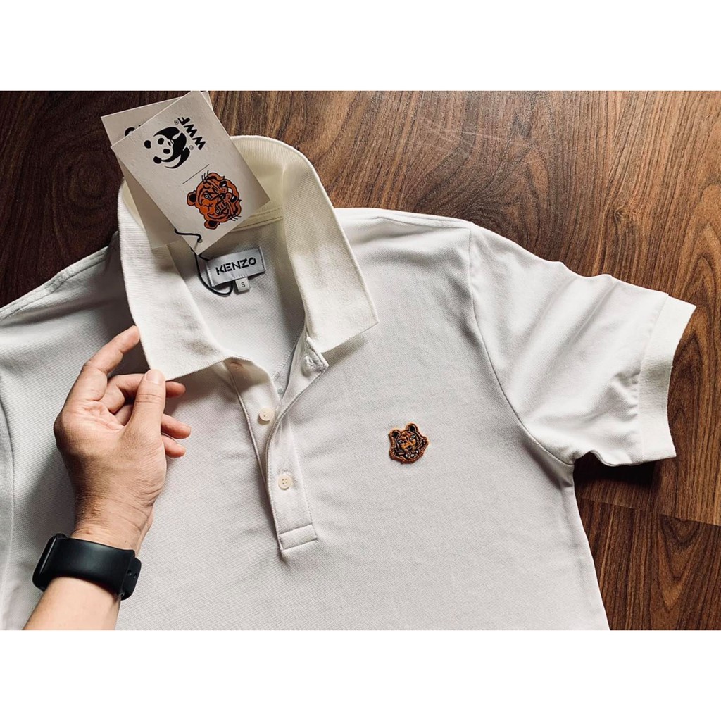 Áo thun polo có cổ nam Ken.zo thêu logo hổ cam