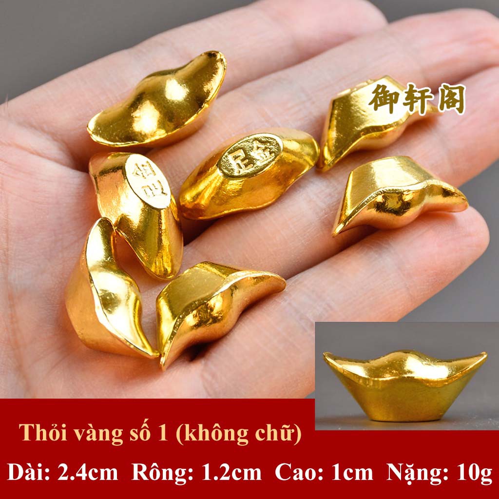 Thỏi vàng tài lộc, Long Azura, đồng nguyên chất, nén, lượng, thần tài, phong thủy