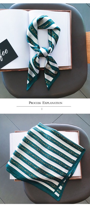 Khăn turban lụa vuông size 70x70cm in dây xích - Maben