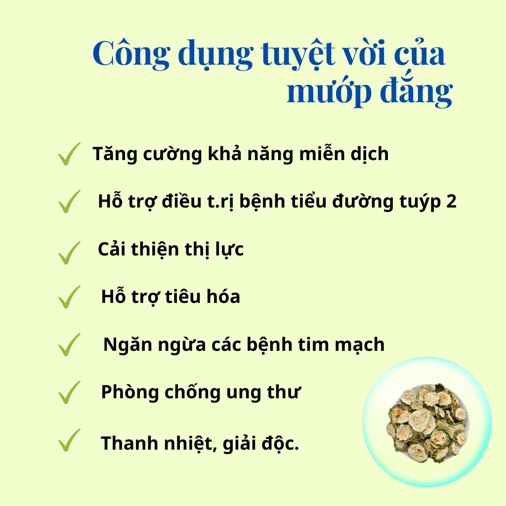 Khổ qua thái lát sấy lạnh Robimart gói 200gr - Thanh nhiệt giải độc hàng chính hãng