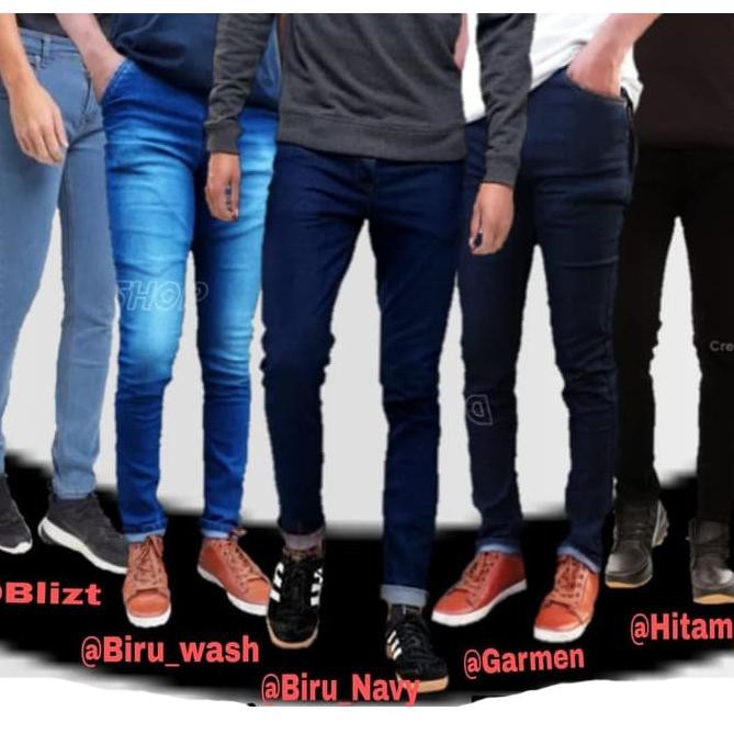 Quần Jeans Đen Dài Bó Sát Cho Nam