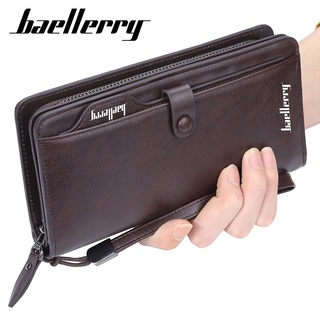 Baellerry Retro Doanh Nhân Nam Fashio Ví Da Dài Thường Ngày Dung Tích Lớn Cầm Tay Điện Thoại Di Động Nhiều Thẻ Cầm Tay Túi Ly Hợp