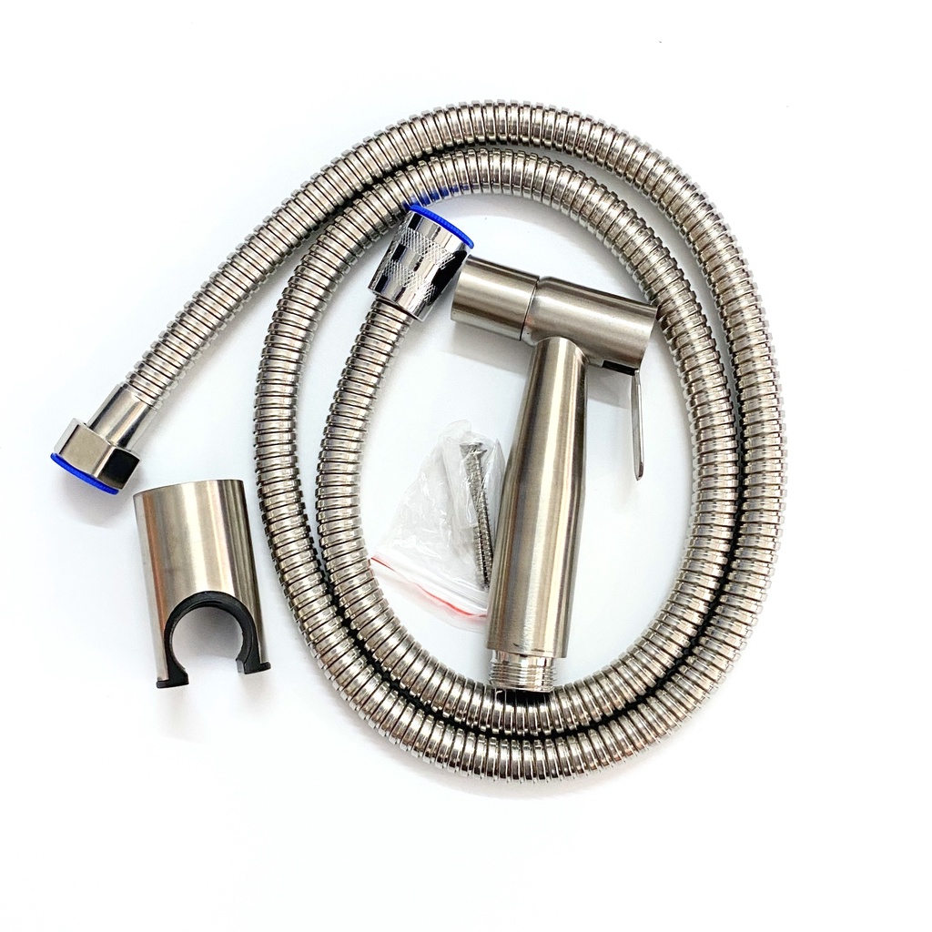 Bộ Vòi Xịt Dây Bố 3 Lớp Vệ Sinh Cầm Tay Inox SUS 304 Nhà Tắm Cao Cấp