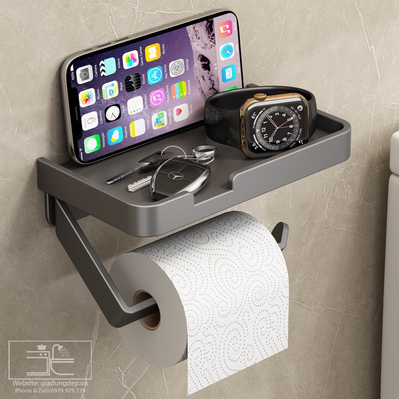 Khay để giấy vệ sinh - toilet - giá để đồ đa năng - Dán tường bằng keo siêu dính - không cần khoan đục