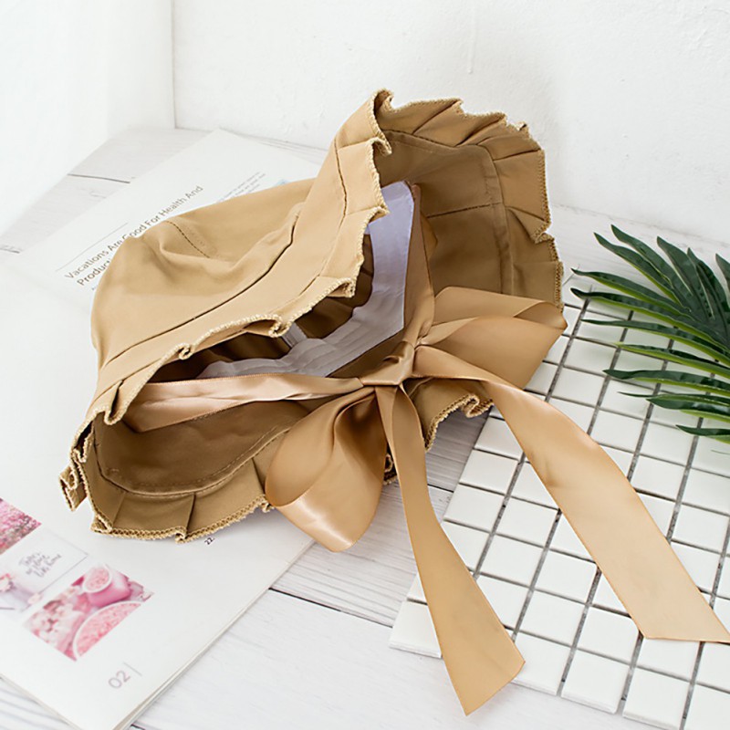 Mũ Bucket phối dây nơ thiết kế đáng yêu cho phái nữ