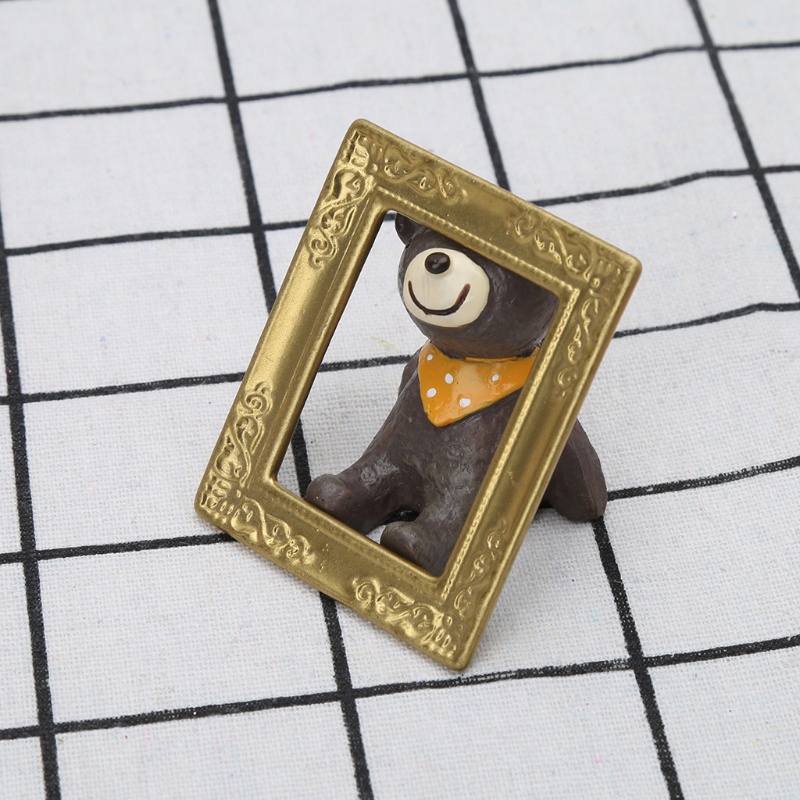 Mô Hình Đồ Nội Thất Khung Vàng Mini 1 / 12 Khung Gương Cổ Điển DIY