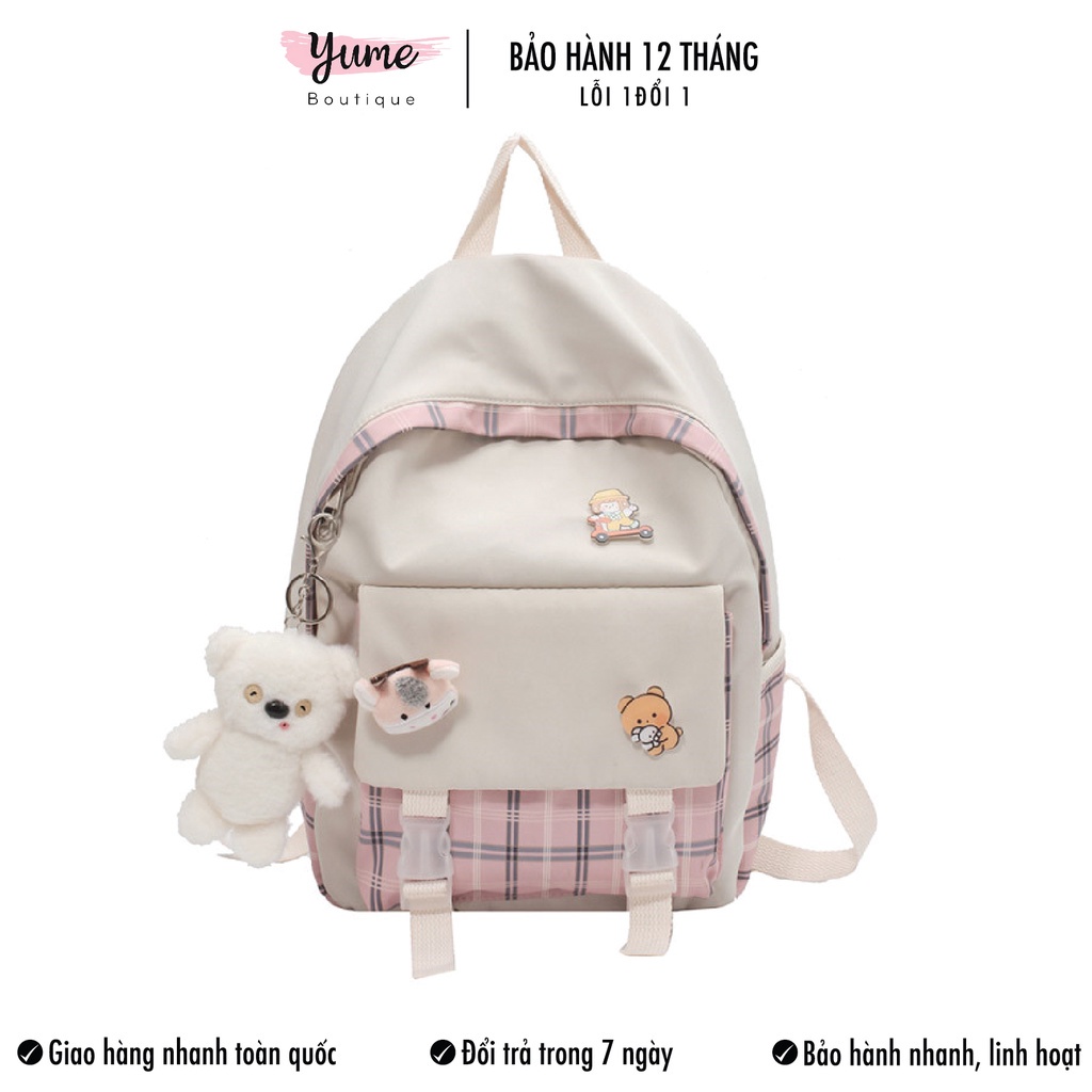 [Tặng Kèm Sticker + Gấu] Balo Nữ Ulzzang Chống Nước, Cặp Xách Sinh Viên Học Sinh Thời Trang Hàn Bl66