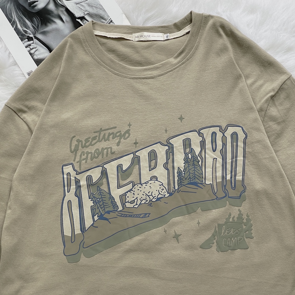 Áo thun tay lỡ in GẤU BEERBRO form rộng unisex nam nữ