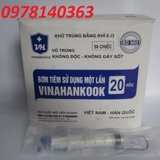 Bơm tiêm 20ml vinahankook hộp 50c