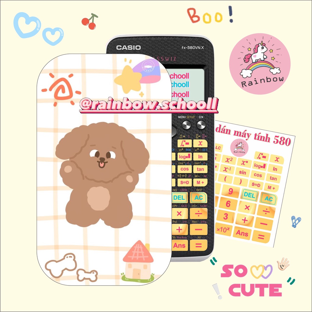 Miếng dán decal máy tính Casio 570 new 2nd in theo yêu cầu đẹp giá rẻ trang trí decan casio fx 570vn plus 2nd editision