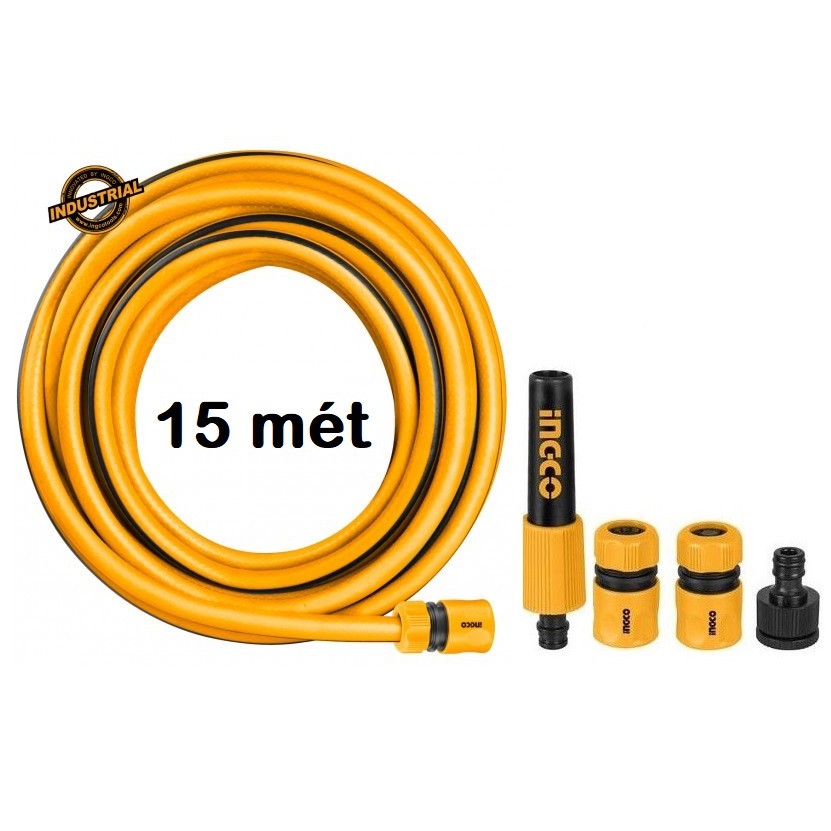 INGCO Bộ 15 mét ống nhựa PVC khớp nối ống vòi xịt rữa tưới cây HPH2001 HHCS05122