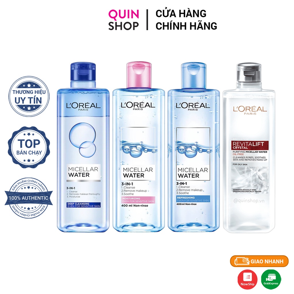 Nước Tẩy Trang Cho Mọi Loại Da Loreal Micellar Water 3 In 1