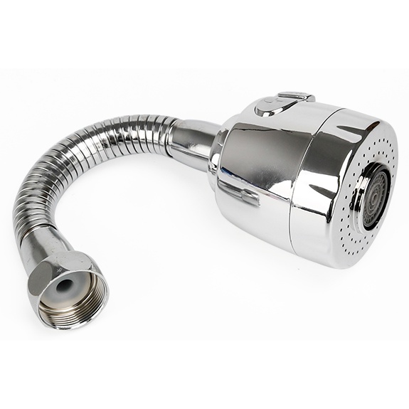 Đầu vòi tăng áp, Tạo Bọt To chế độ nước mạ Crom xoay 360 độ Dài 19cm dây mềm + Ngắn - PK062