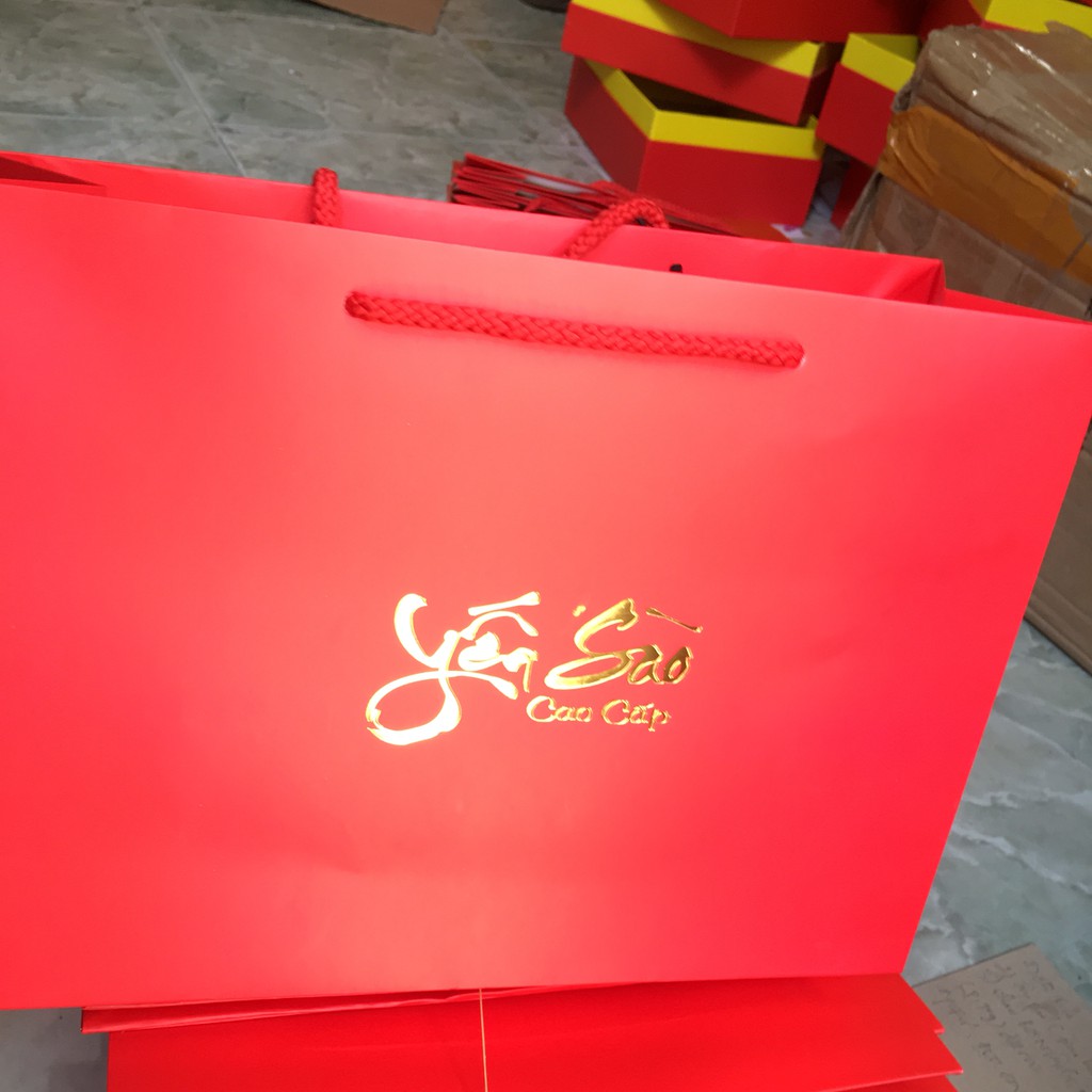 Túi giấy trung đựng hộp yến sào cao cấp 100g