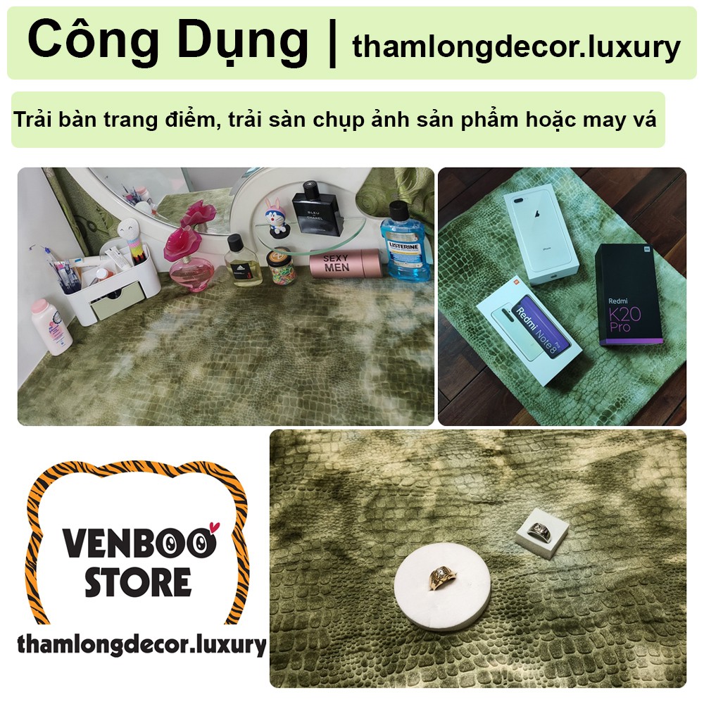 1m x 1m5 vải lông nhung may gấu bông cá sấu khủng long | vải Decor chụp ảnh đồ handmade