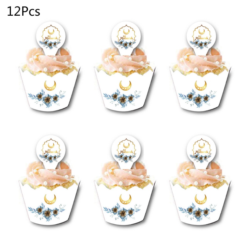 Set 12 Cốc Giấy Đựng Bánh Cupcake Phong Cách Hồi Giáo