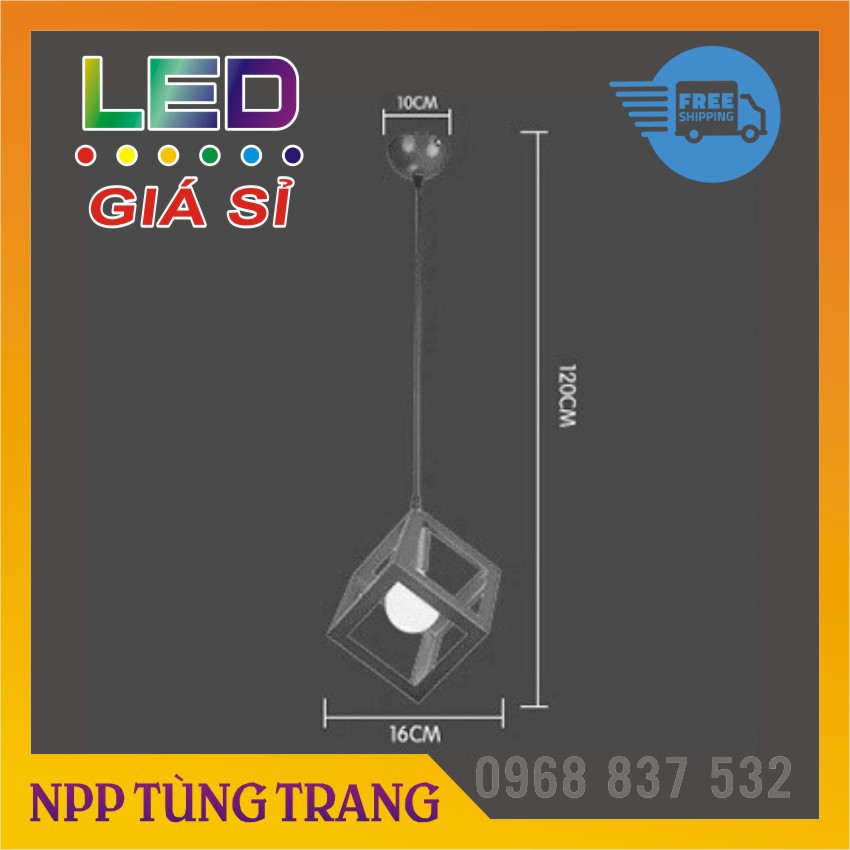 Đèn led trang trí thả trần hình lập phương