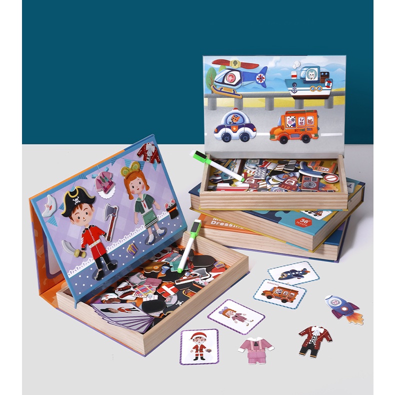 Bộ Ghép Hình Nam Châm Bằng Gỗ Chủ Đề Phương Tiện Giao Thông