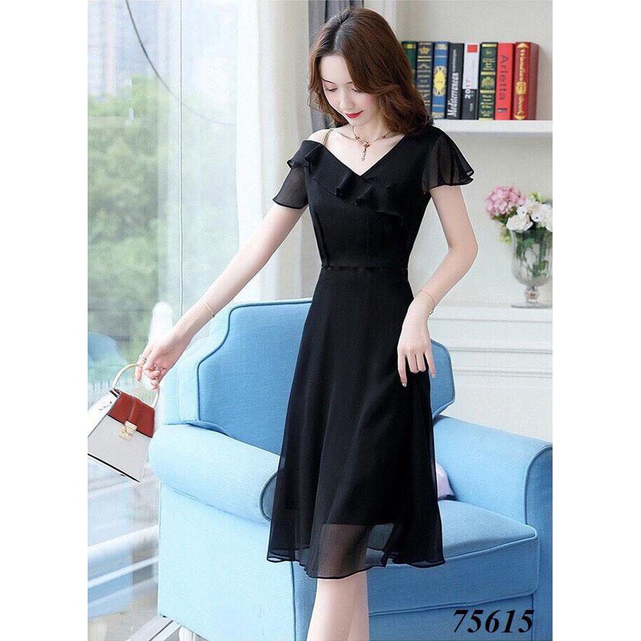 Đầm voan tầng rớt vai nhẹ nhàng thanh lịch cho quý cô thời nay / có size XXL