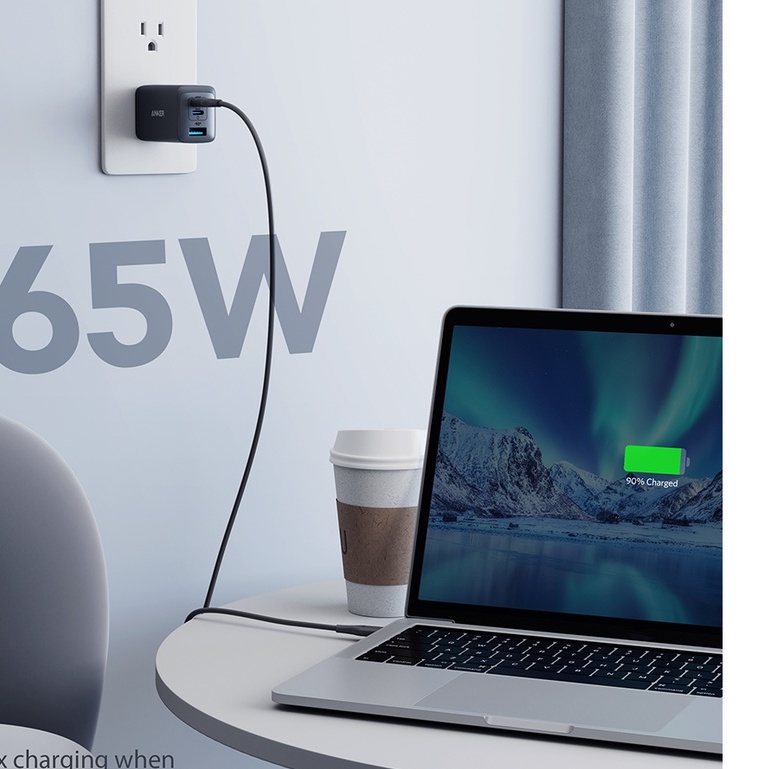 Sạc nhanh anker A2667 65w 3 cổng powerport nano 2 sạc nhanh 18w 20w 25w 45w 65w cho ip 12 13 samsung
