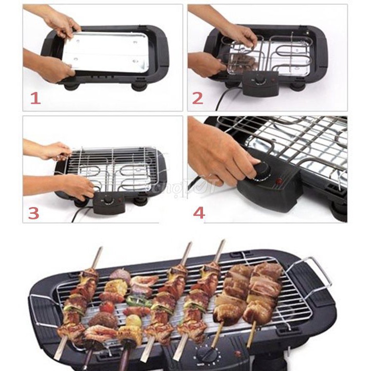 Bếp Nướng Điện Không Khói - Bếp Nướng Điện Chống Cháy Bảo Vệ Sức Khỏe Electric Barbecue Grill