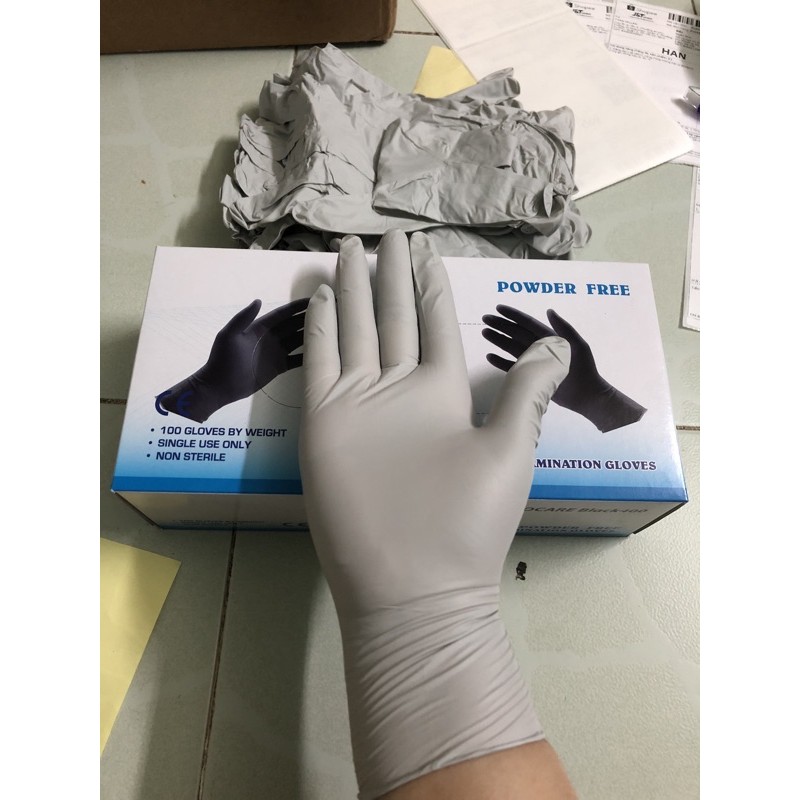 (LOẠI TỐT)Găng tay y tế KHÔNG BỘT màu ĐEN (50pcs) | BigBuy360 - bigbuy360.vn