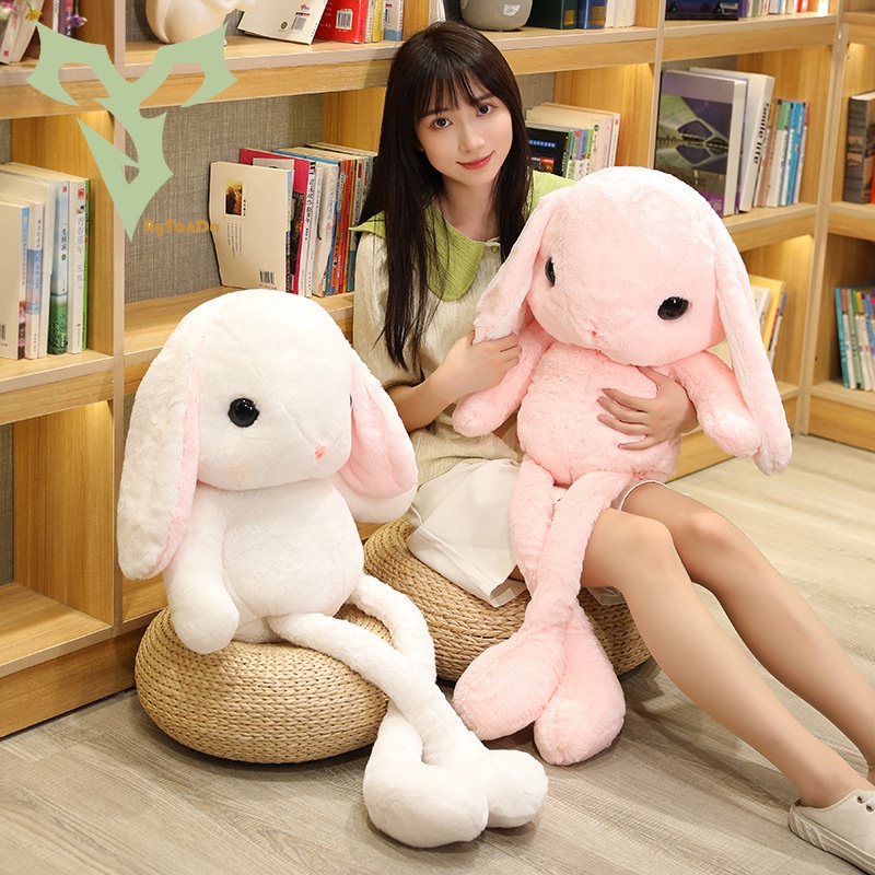 ✨Chú thỏ chân dài với đôi tai co giãn được, đồ chơi chú thỏ mềm mại và ngoan ngoãn, búp bê thỏ dỗ dành, bé ngủ với đồ chơi sang trọng, trang trí tiệc quà tặng ngày lễ 80/100 / 120cm