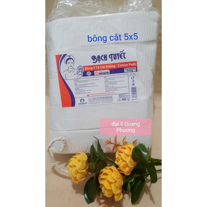 Bông cắt miếng Bông Bạch Tuyết gói 500g, nhiều size (khách mua từ 3 gói ib Shop gửi link)