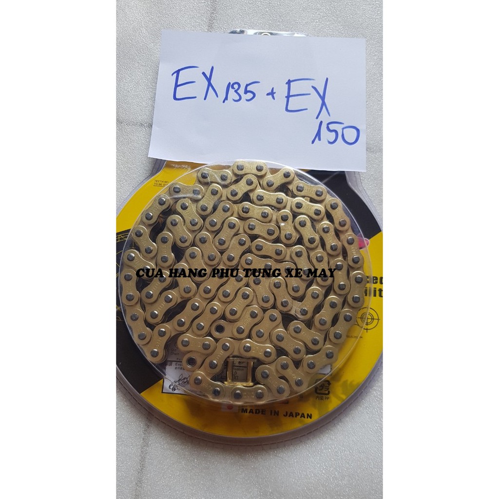 Trọn bộ sên nhông dĩa DID vàng cho xe Exciter 135/ Exciter 150 - hàng Nhật sên 9 li