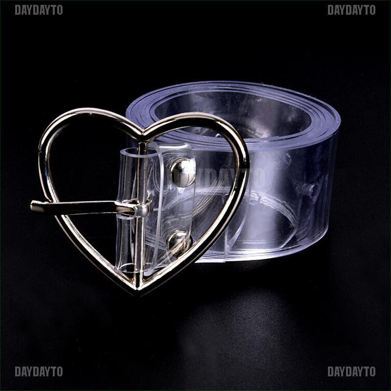 Thắt Lưng Trong Suốt Khóa Hình Trái Tim Thời Trang Cho Nữ