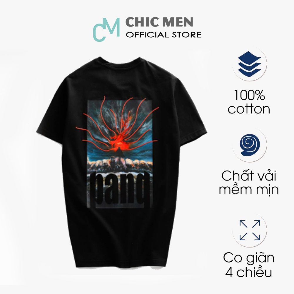 Áo thun nam cổ tròn Volcano Cotton năng động, trẻ trung, Đen - CHICMEN