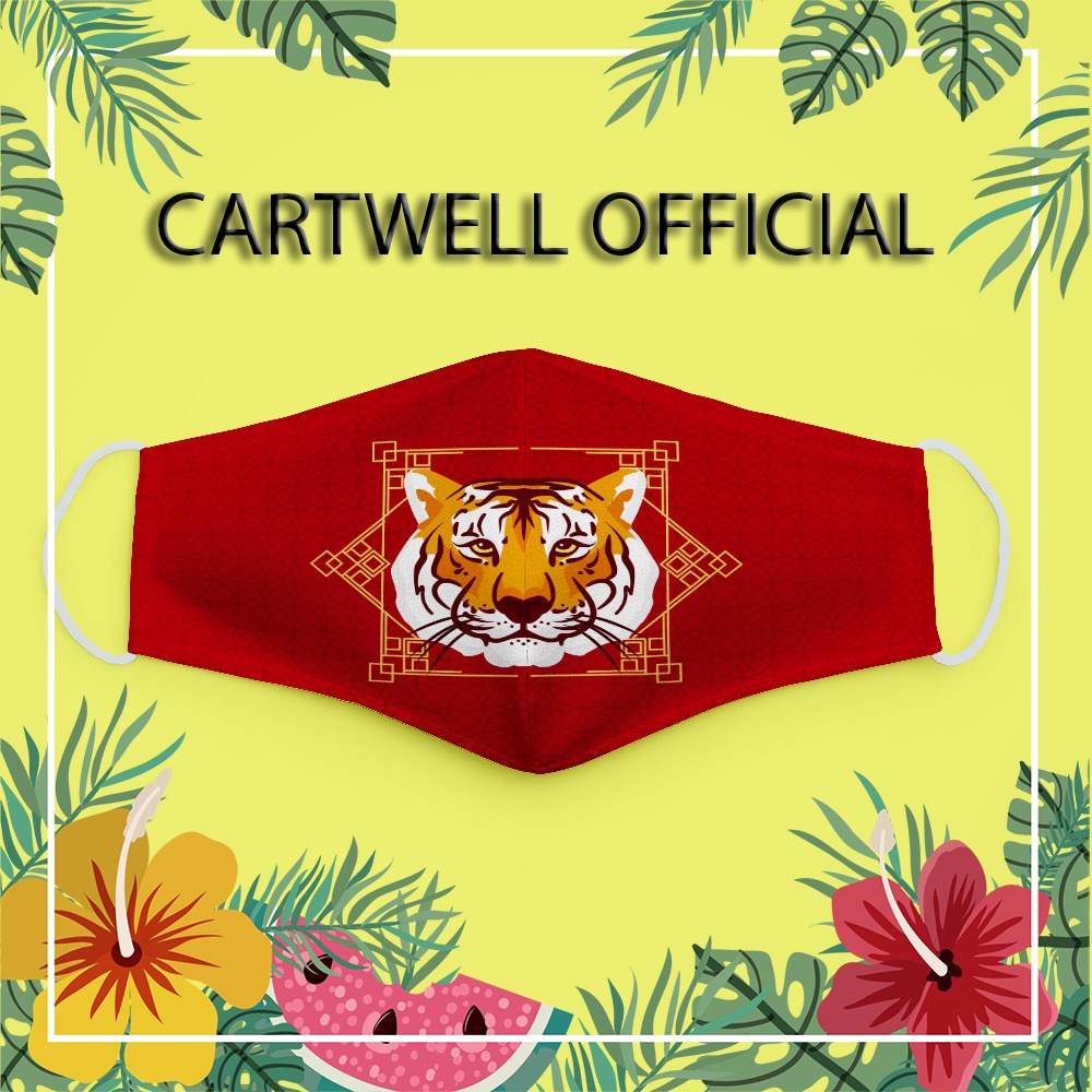 Khẩu trang năm mới 2022 tết happy new year tài lộc CARTWELL dày 2 lớp thoáng khí dành cho nam nữ chống giọt bắn kháng kh