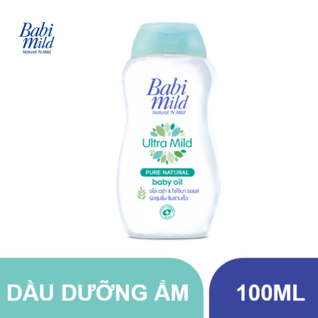 [Quà tặng không bán] Dầu dưỡng ẩm trẻ em Babi Mild - Pure Natural chai 100ml - 210085968