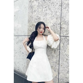 ĐẦM CỔ YẾM XẾP LI TAY PHỒNG (sẵn tại shop )