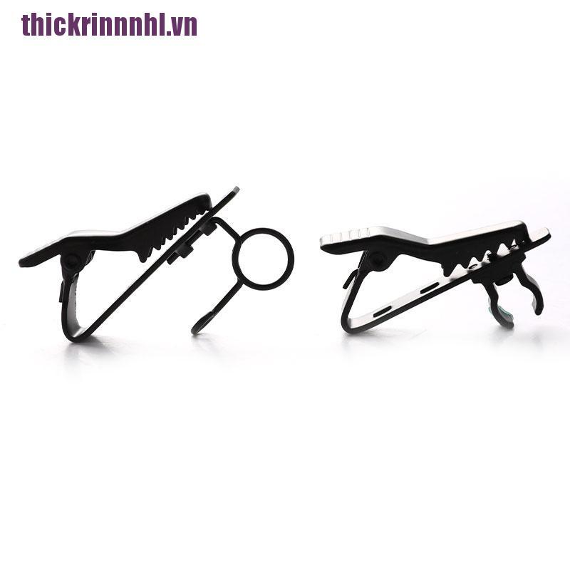 [rinhl]3pcs Metal Microphone Lapel Tie Clip for Lapel Jack Lavalier Mic Mini Audio Mic