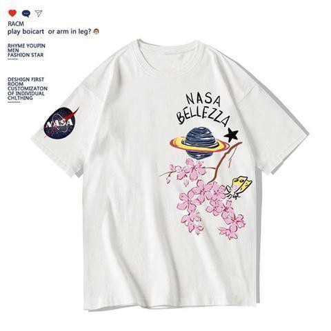 NASA and Coca Cola Áo Thun Nam Tay Ngắn In Hình Nasa Và Couples T-shirt  ྇