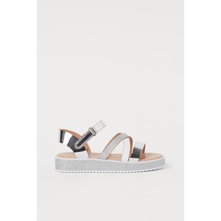 Giày H&M sandal dây bạc, kim tuyến cho bé gái
