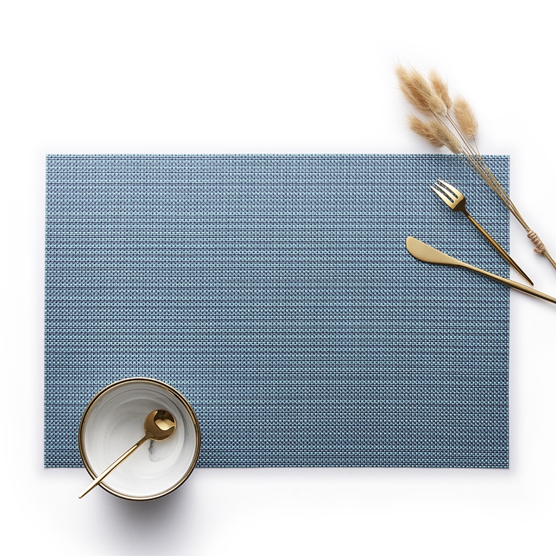 Rectangular woven placemat Western Europe PVC placemat Teslin faux linen thick insulation pad