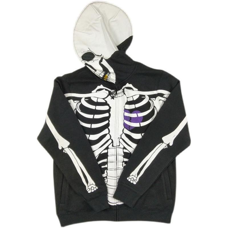 Áo khoác nỉ unisex nam nữ mũ khóa đầu lâu hình bộ xương siêu phẩm thời trang