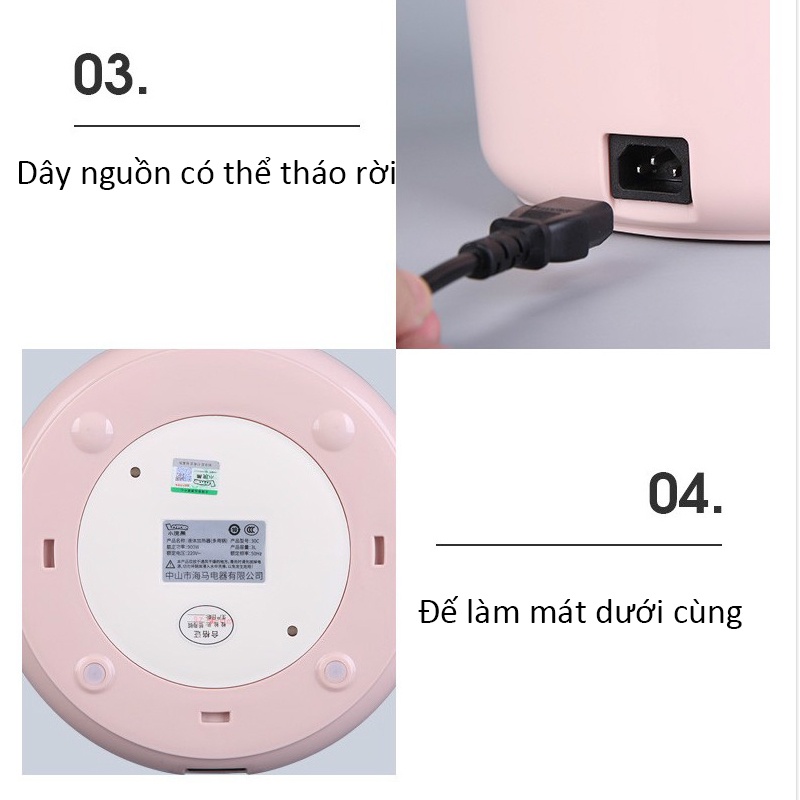 Nồi điện đa năng chống dính Lotor 30C Nồi lẩu điện 3 Lít Nấu cơm, chiên, xào, hấp, hầm