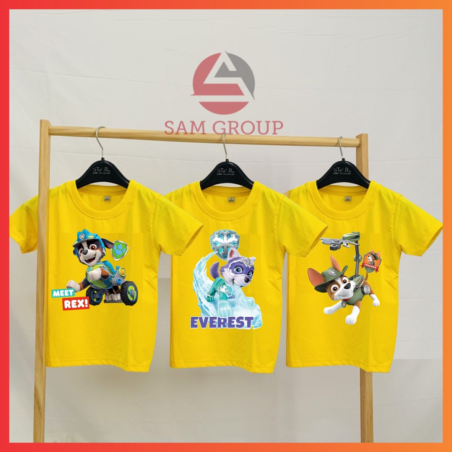 Áo Thun Đội chó cứu hộ Paw Patrol xịn xò cho trẻ em tay ngắn màu trắng cực chất