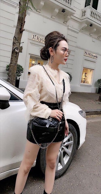 Áo voan ren khuy vàng loại 1