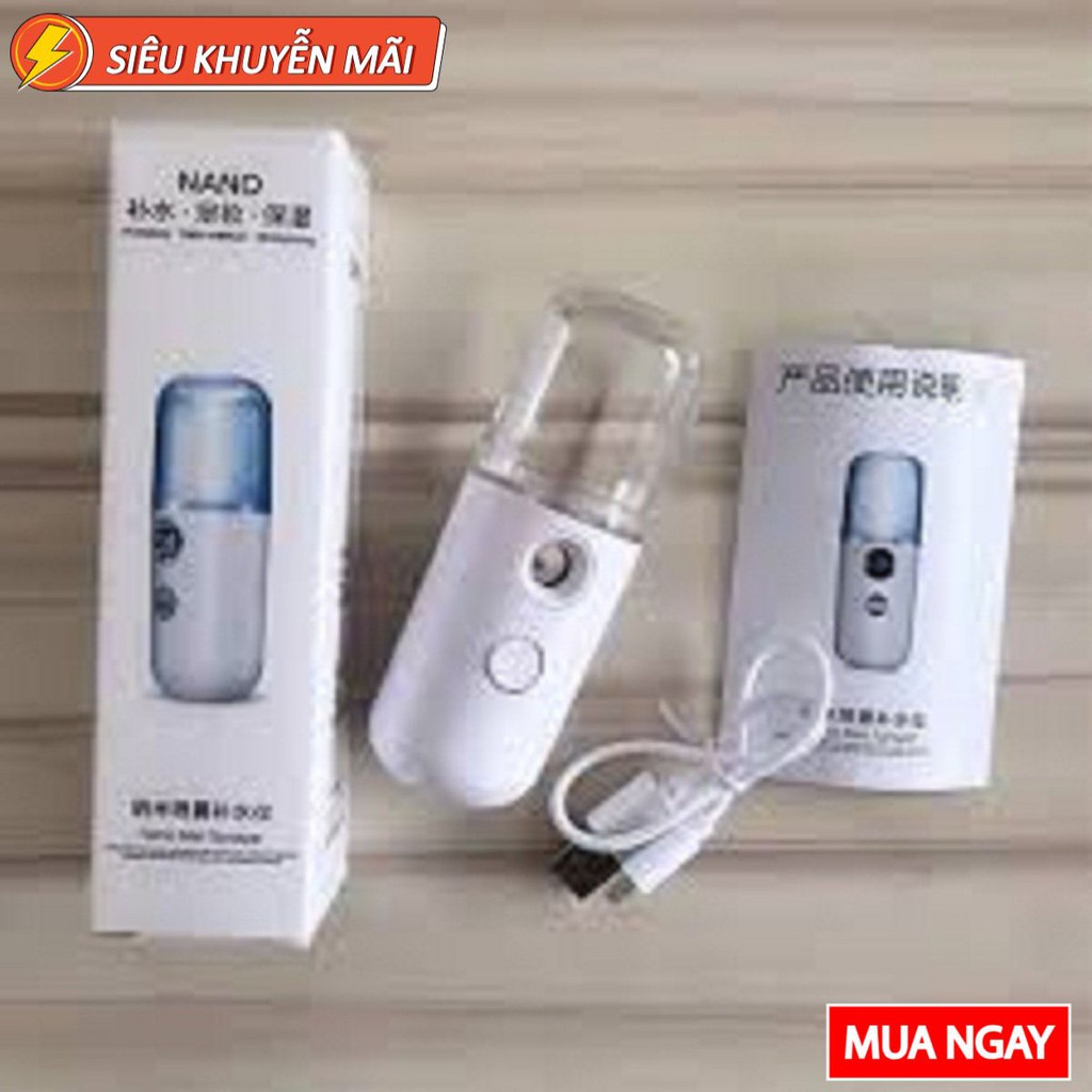 Máy Phun Sương Xông Hơi Mặt NaNo Mini Cầm Tay Hỗ Trợ Dưỡng Da Cấp Nước Tối Đa - Loại tốt