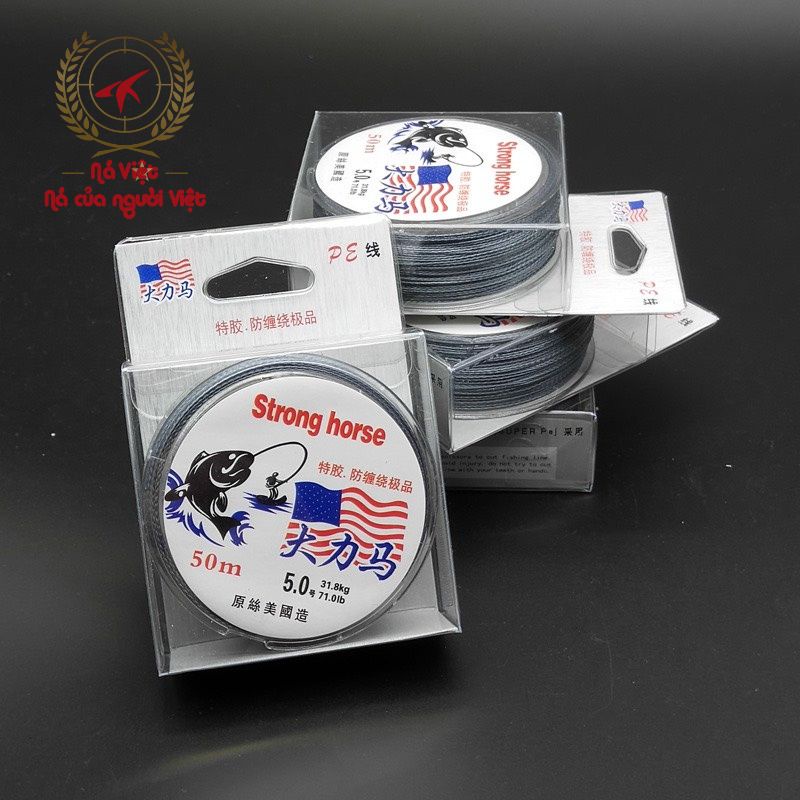 [Sale] Cuộn Dây Câu Cá Dài 50m - Đường Kính 0.5mm - Lõi Cước Bọc Dù Bên Ngoài - Đàn hồi Tốt - Lực Kéo 32kg - Mã 5.0