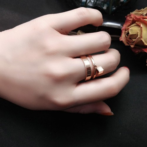 Nhẫn Nữ Bản To Cá Tính Titan Ko Đen TT 2723